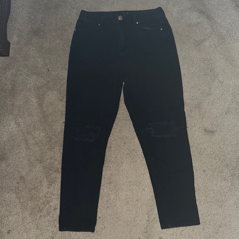 boohoo high waist distressed mom jeans